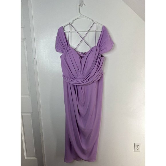 City Chic Maxi Entwine FF Lilac NEW Dress Womens Plus Size Medium 18 Spring - Picture 3 of 8